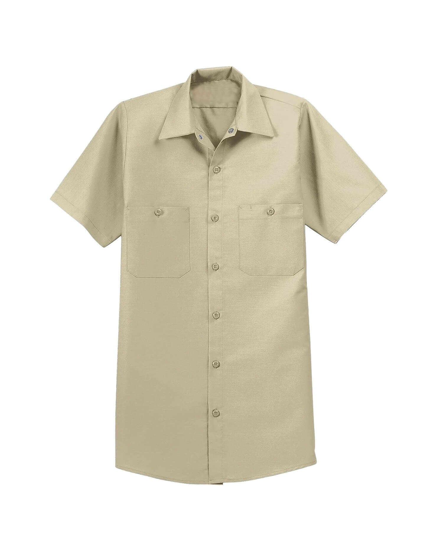 Men's Short-Sleeve Work Shirt - Button Down shirt with Dual Pockets