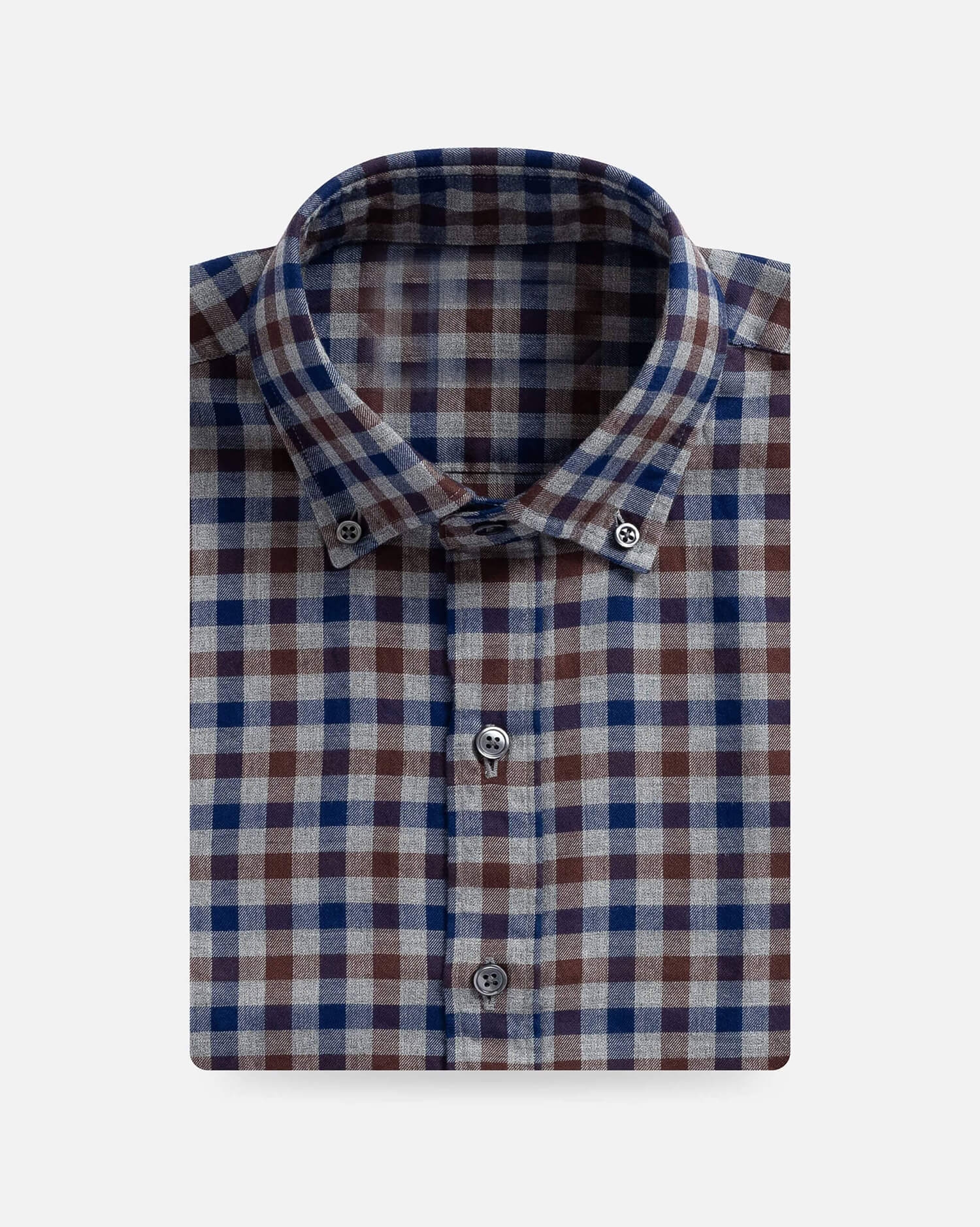 Men's Multi-Tone Checked Button-Down Casual Shirt - Long Sleeve Flannel Style