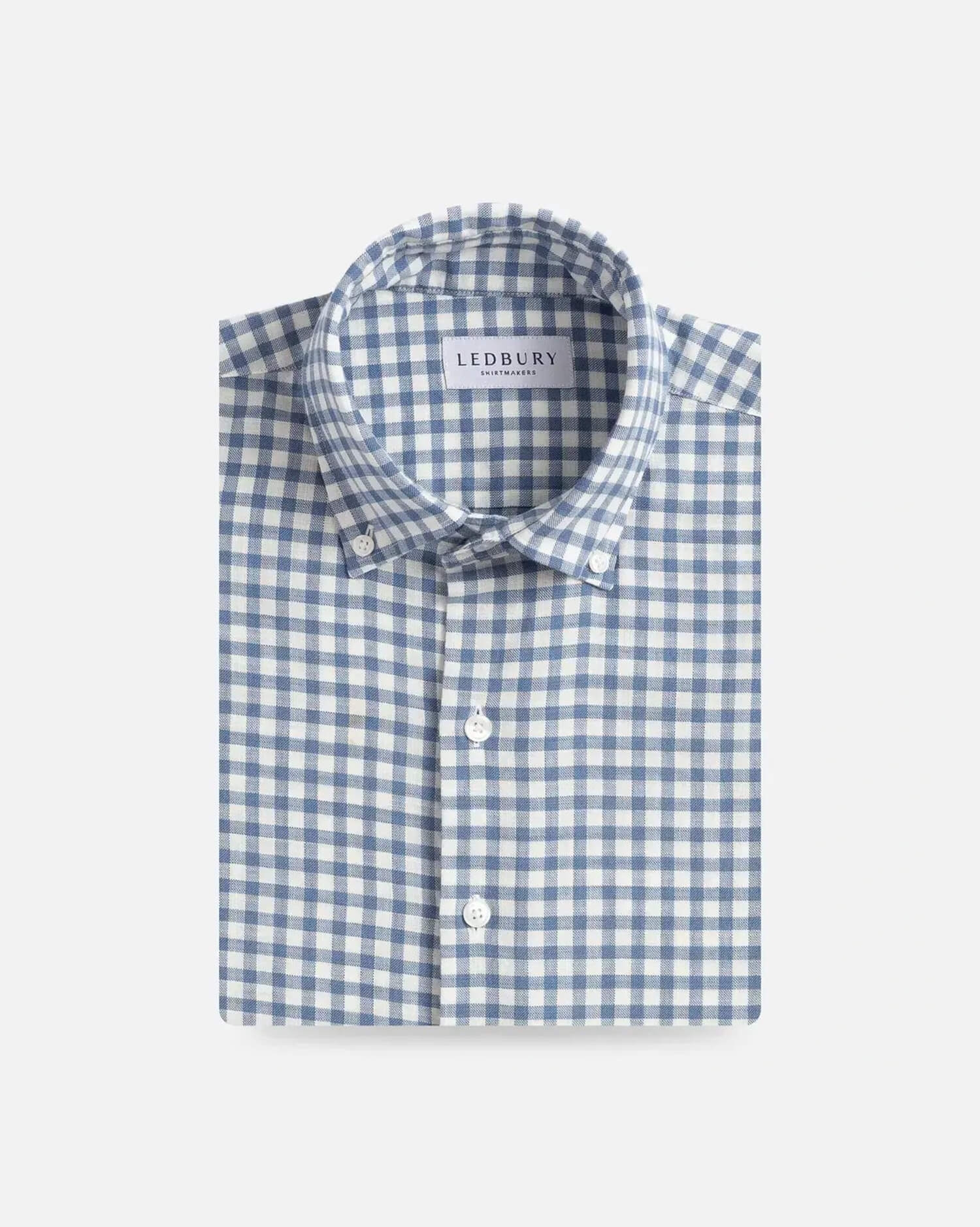 Men's Classic Blue Checkered Casual Shirt- - Long Sleeve Shirt