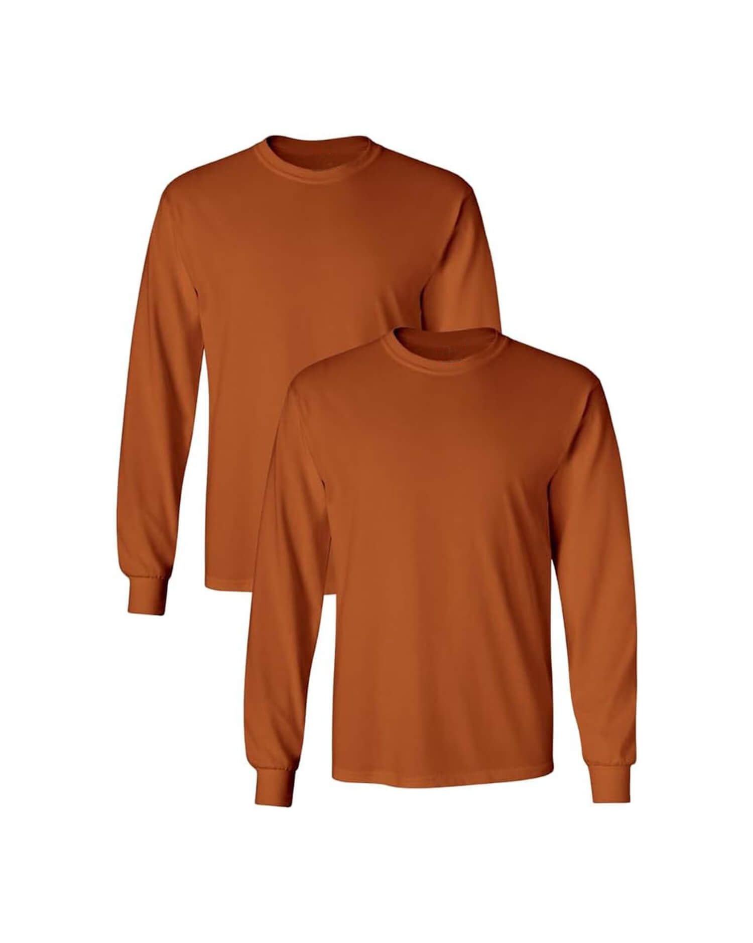 Men’s Rust Long Sleeve Crewneck T-Shirt – Essential Base Layer for Everyday Wear
