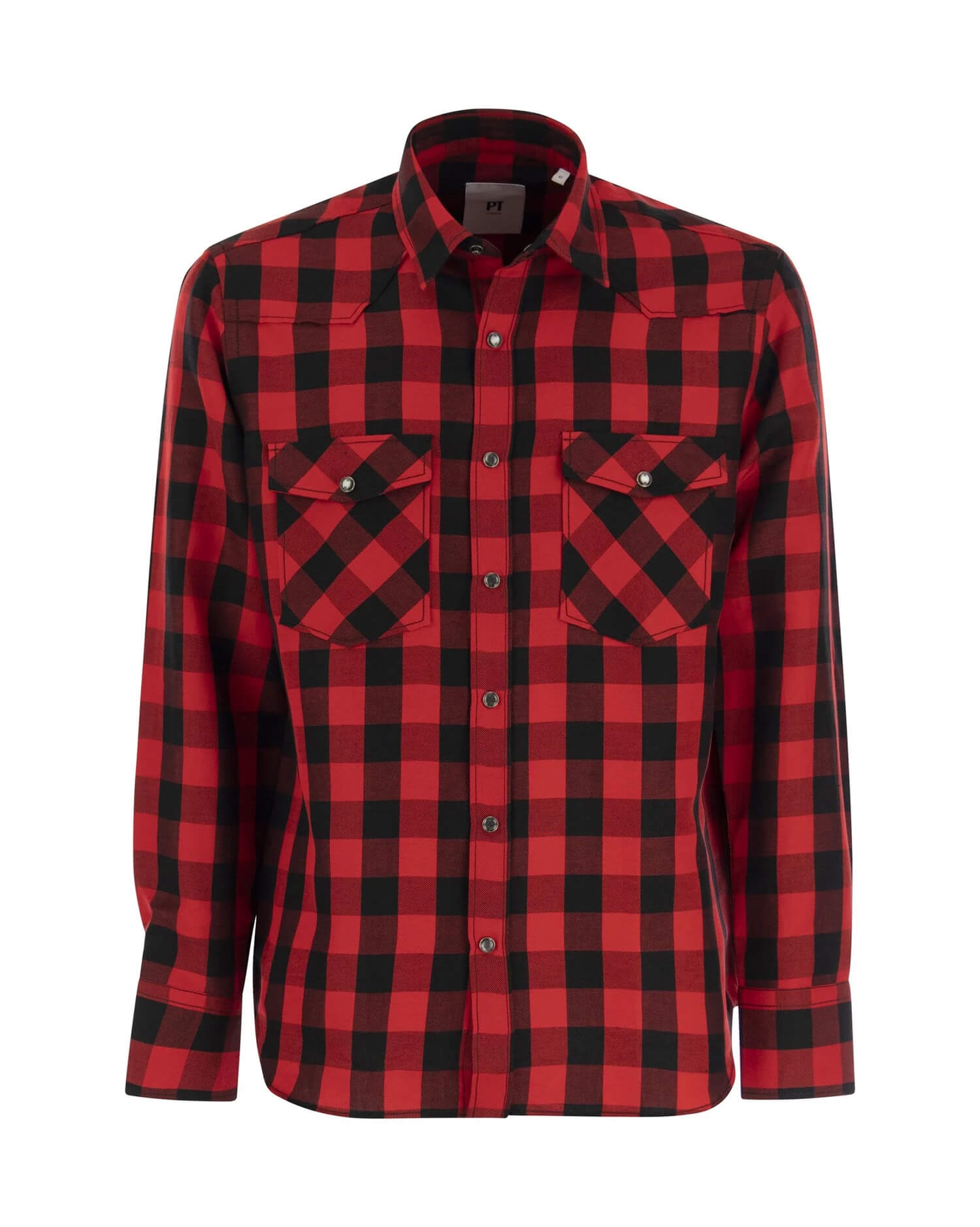 Men’s Red & Black Buffalo Plaid Western Flannel Shirt – Rugged Style with Classic Roots