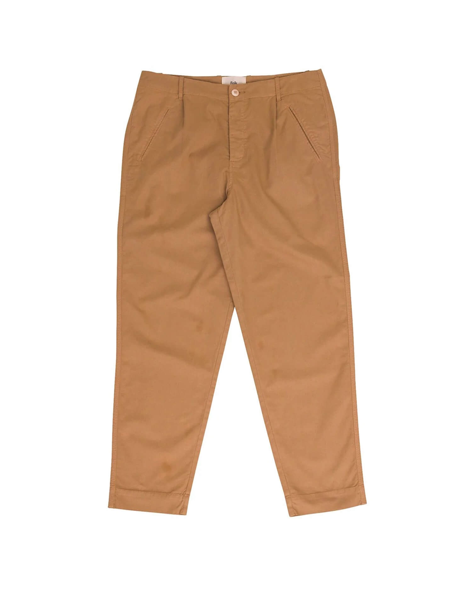 Men's Tan Tapered Cotton Chino Trousers - Everyday Casual