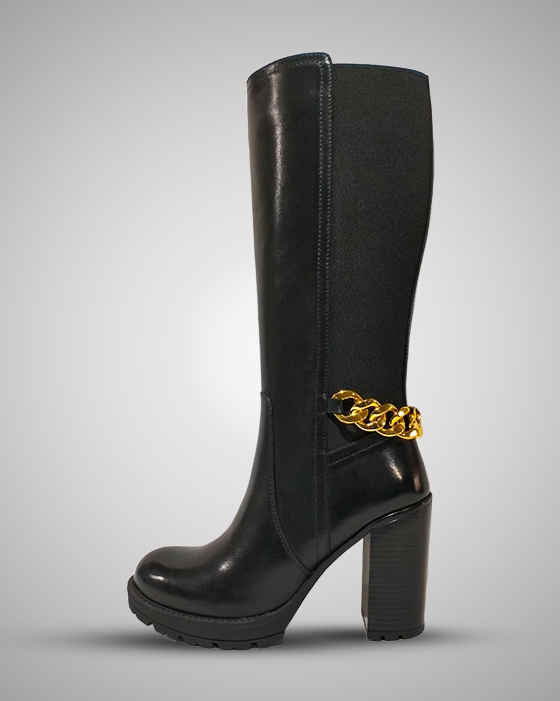 Premium over the knee boots - with a decorative chain embellishment
