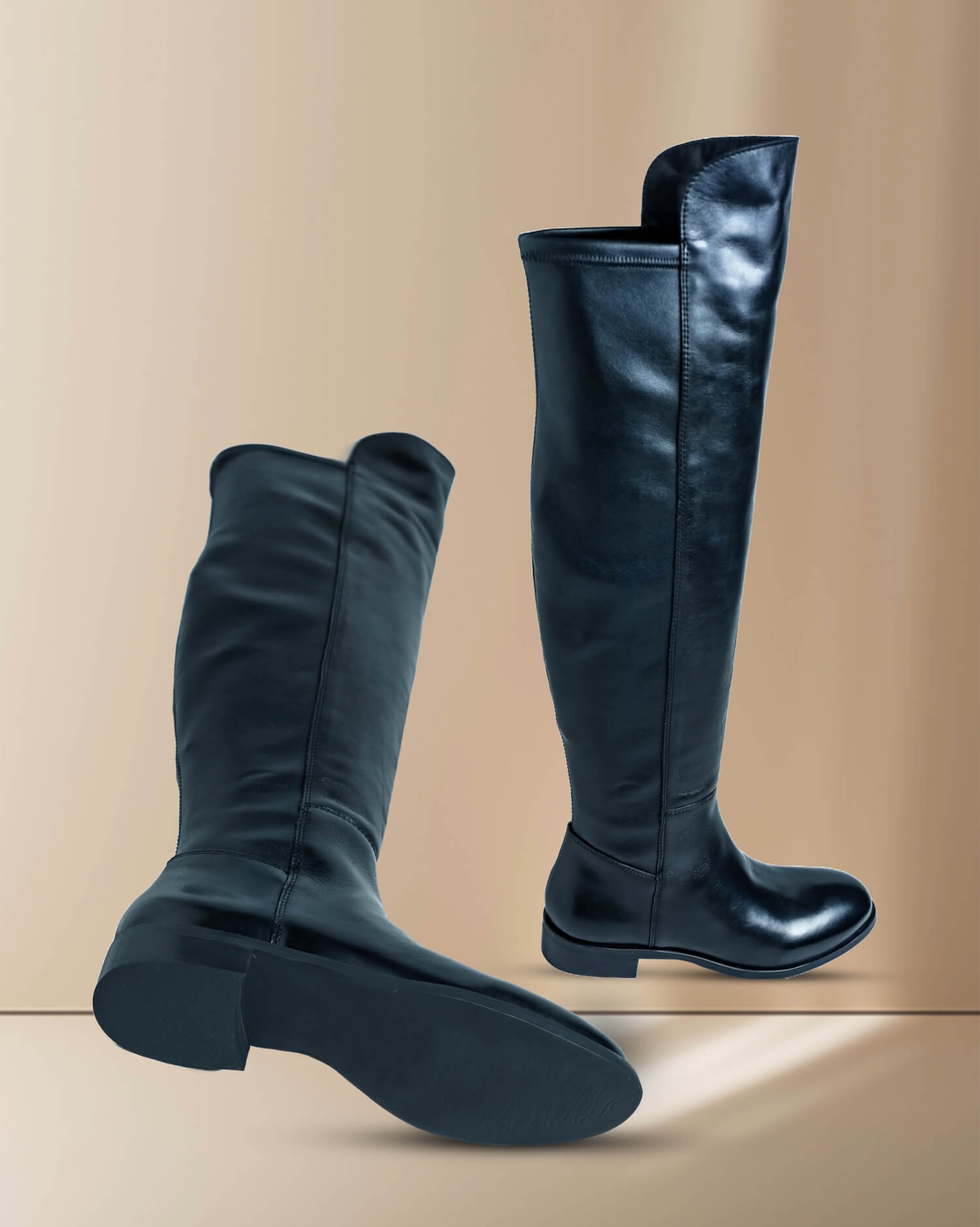 Women's black over-the-knee boots- premium quality with an elegant design
