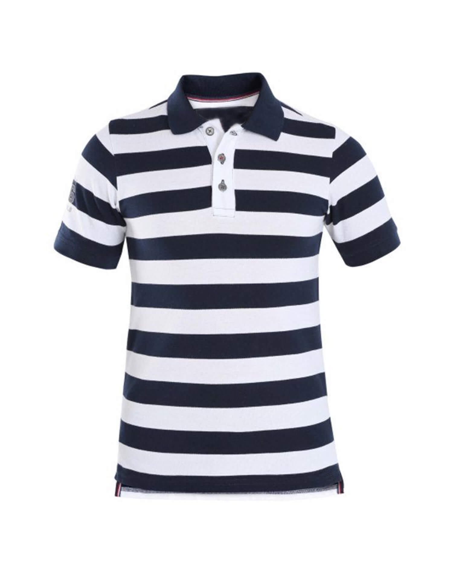 Men's Striped Polo Shirt - with classic white & Navy blue combination