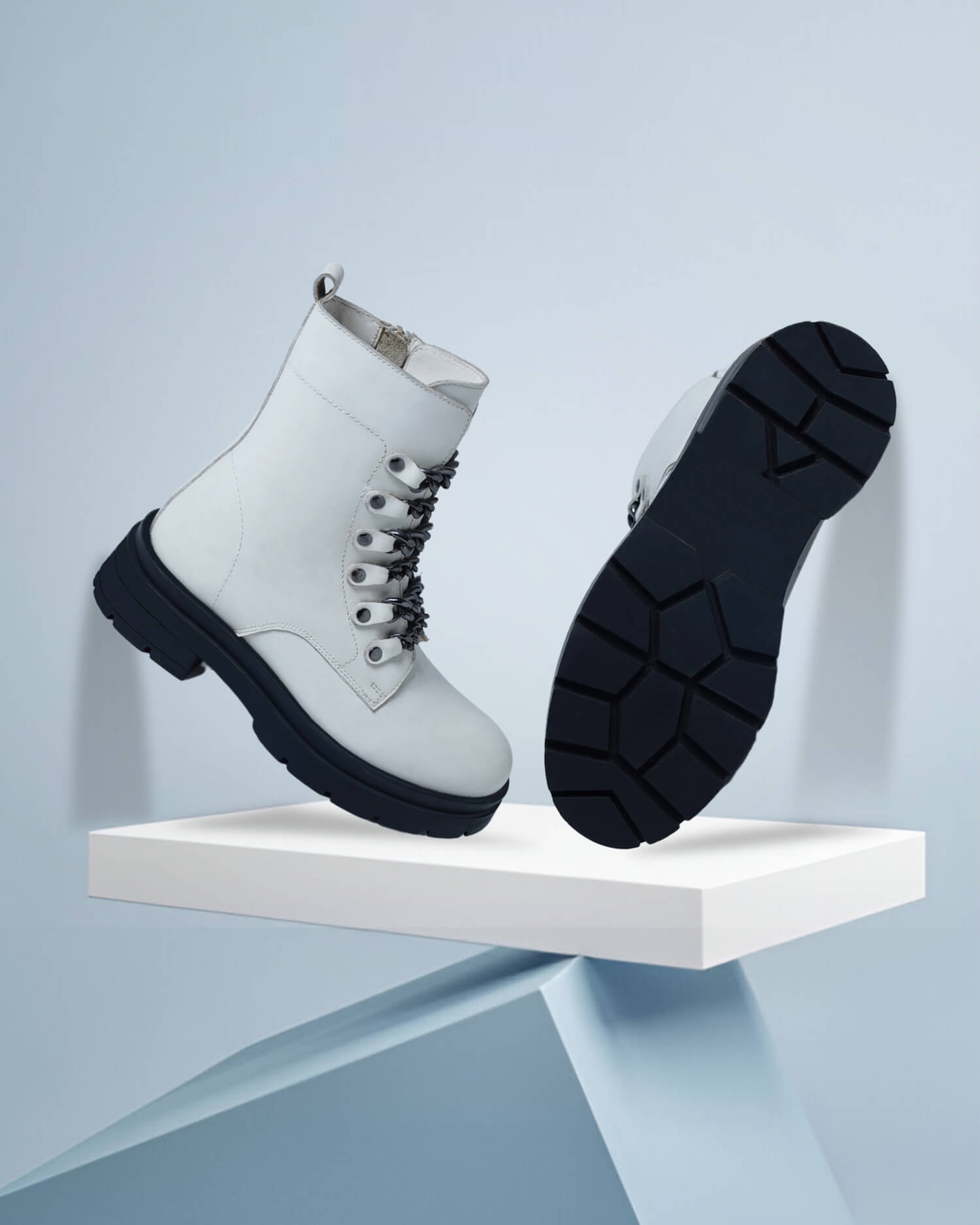 Stylish women's white Lace-Up Boots- with premium design and quality