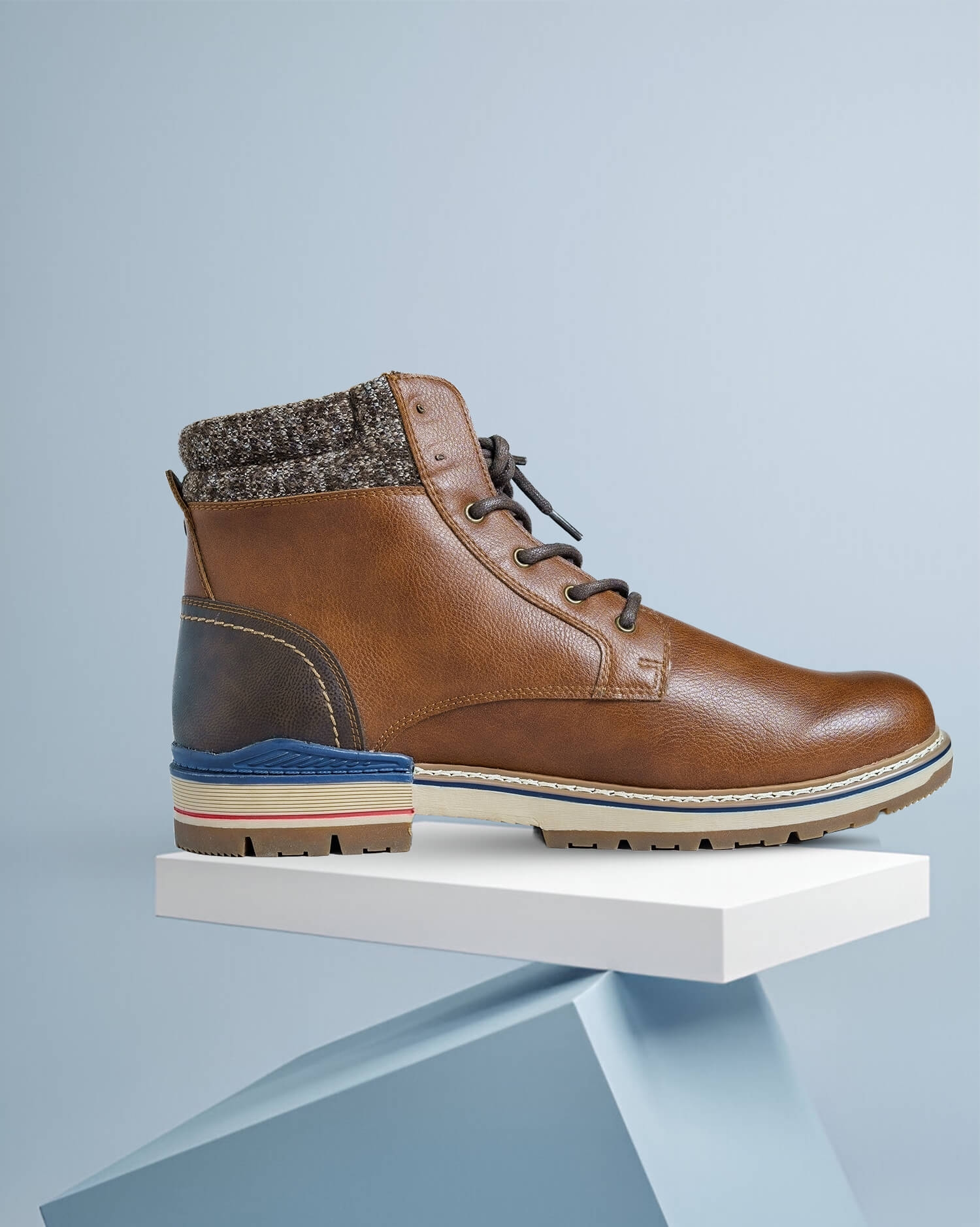 Men's Tan Leather Cap-Toe Combat Boot - Rugged Style & Durable Comfort