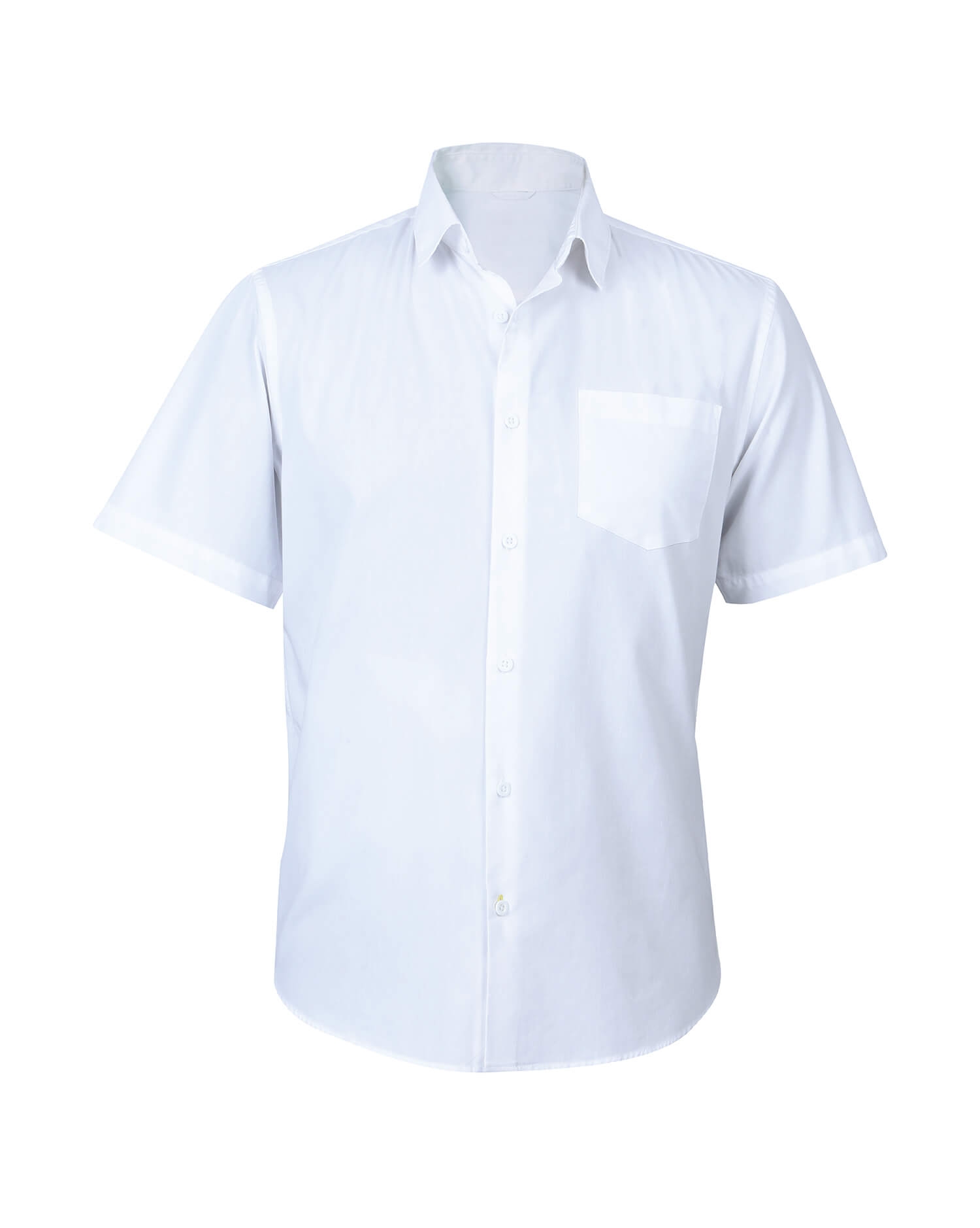 Men's Classic White Short Sleeve Button Down Shirt - Essential Casual & Smart Wear
