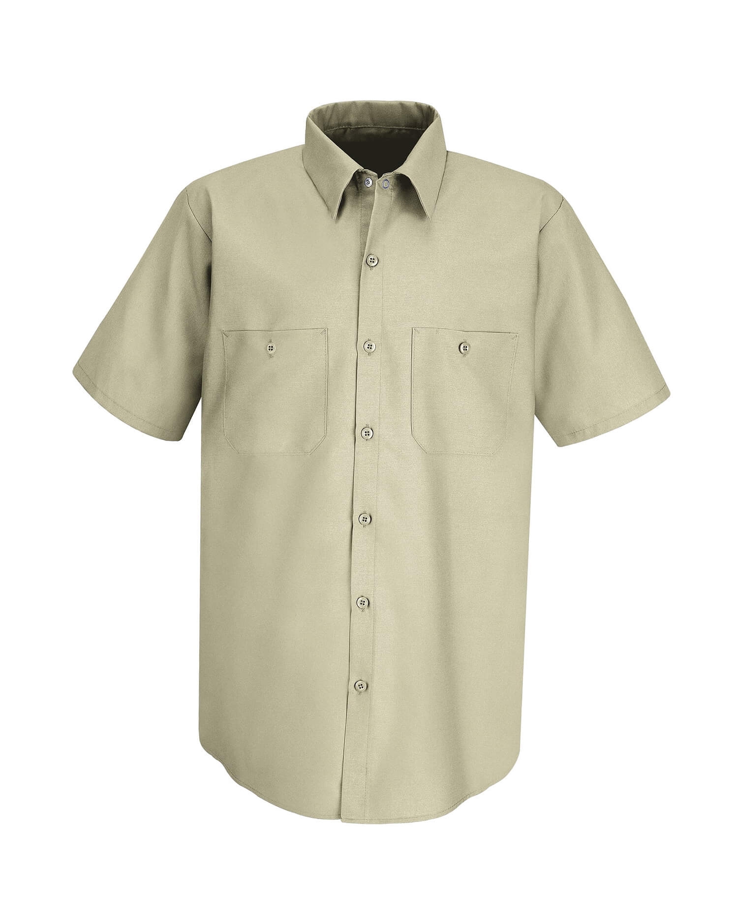 Men's Short-Sleeve Work Shirt - Durable Button Down with Dual Pockets