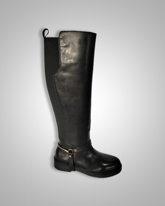 Womens modern over the knee boots with a polished finish