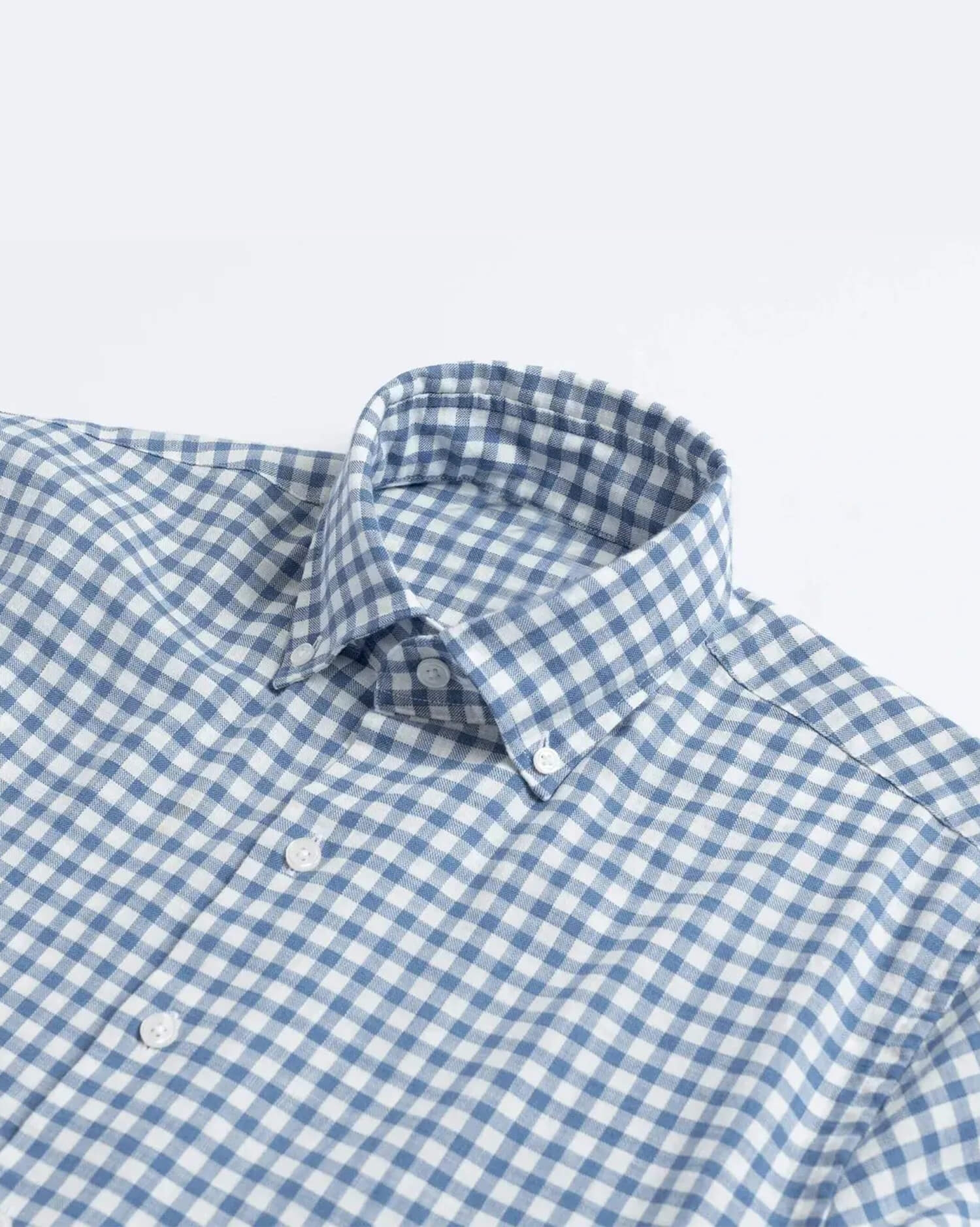 Men's Classic Blue Checkered Casual Shirt- - Long Sleeve Shirt
