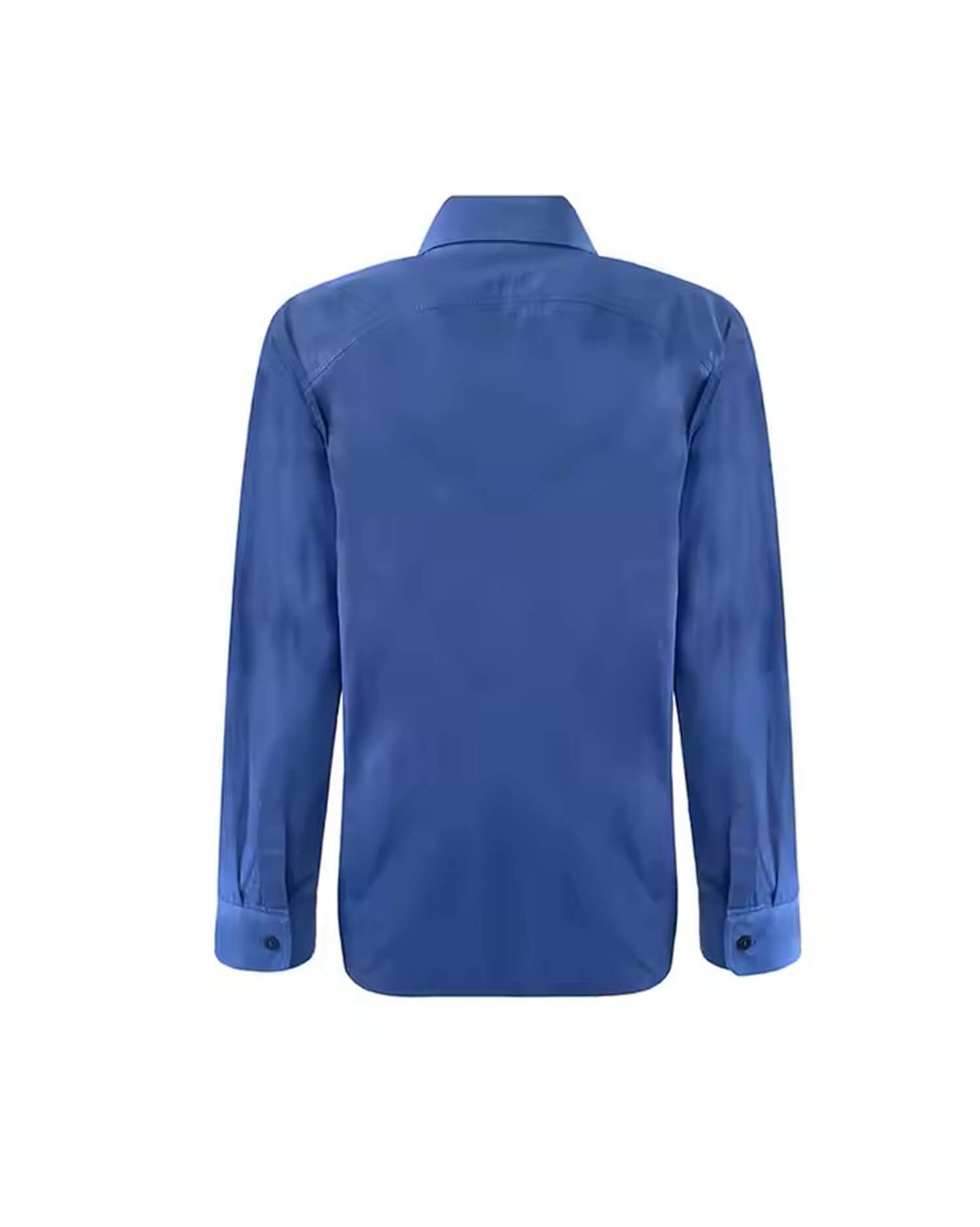 Men's Royal Blue Popover Shirt - Casual with Dual Chest Pockets
