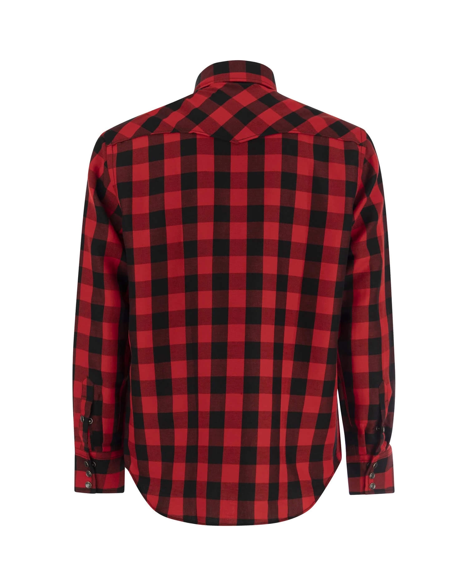 Men’s Red & Black Buffalo Plaid Western Flannel Shirt – Rugged Style with Classic Roots