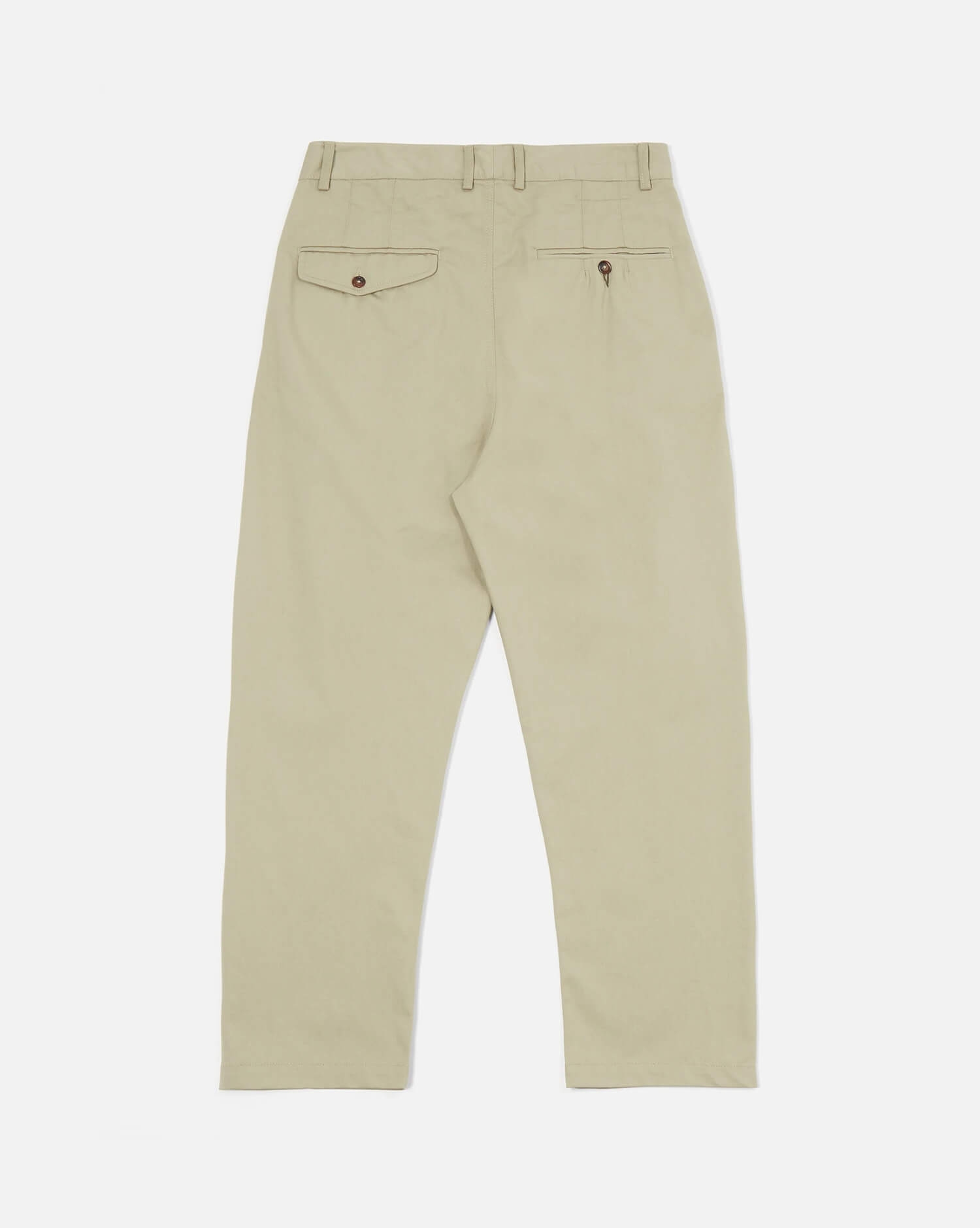 Men's Beige Double Pleated Chino Trousers - Relaxed Fit