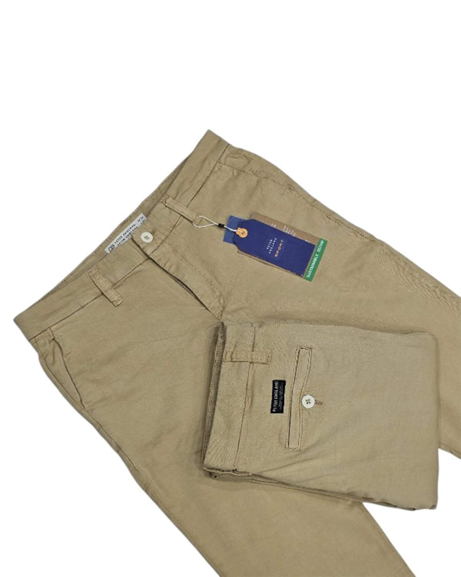Men's Khaki Flat Front Chinos - Versatile Cotton Twill Pants