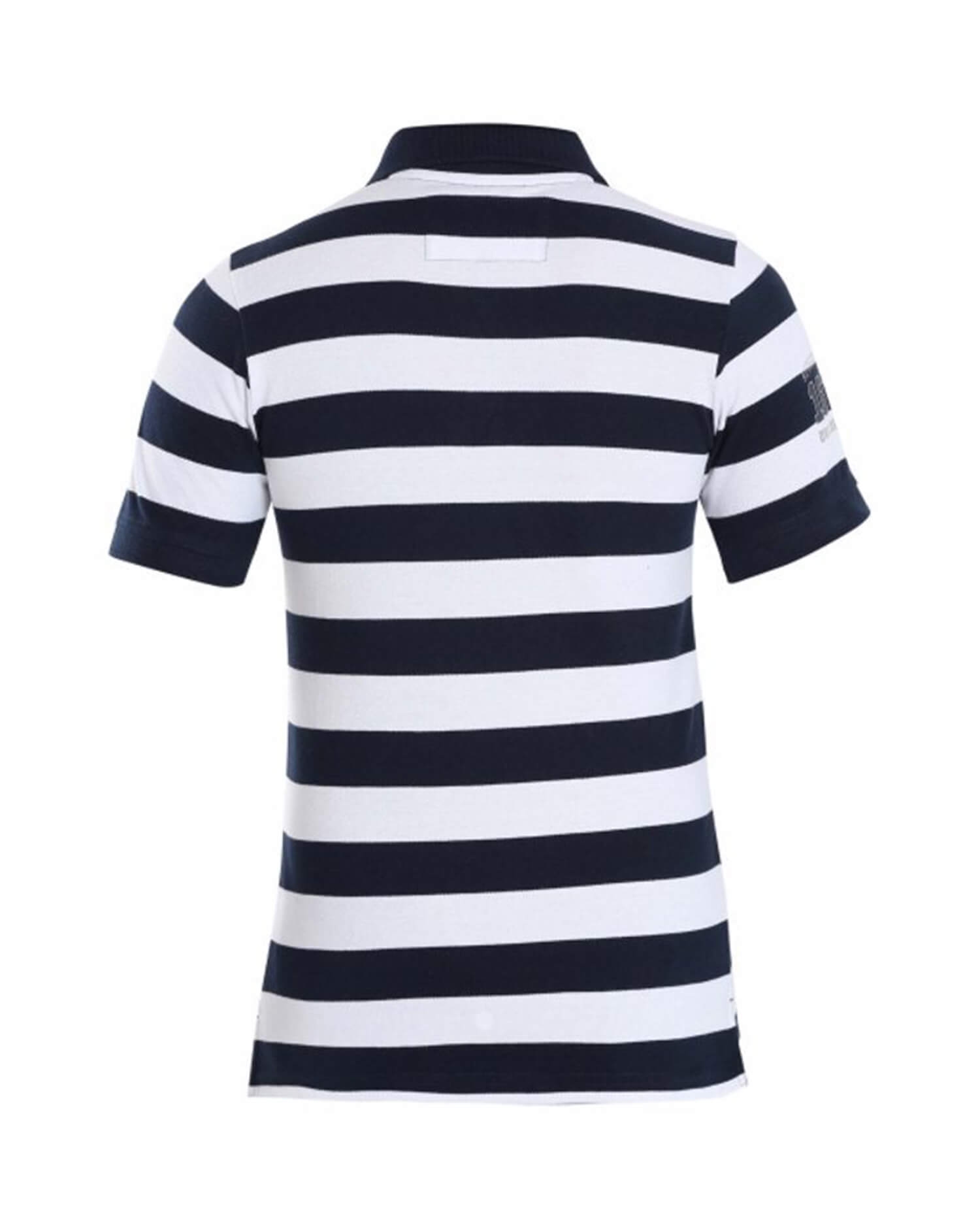 Men's Striped Polo Shirt - with classic white & Navy blue combination