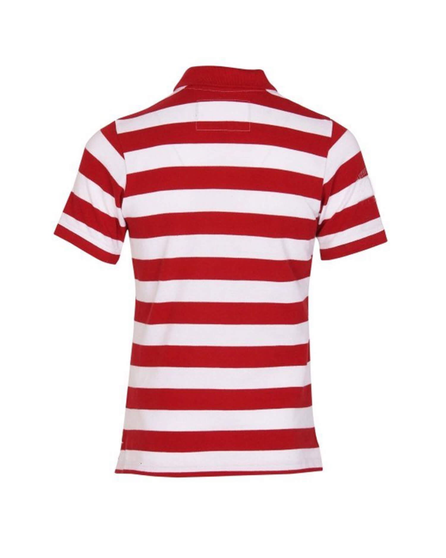 Men's Striped Polo Shirt - with classic white & Red combination