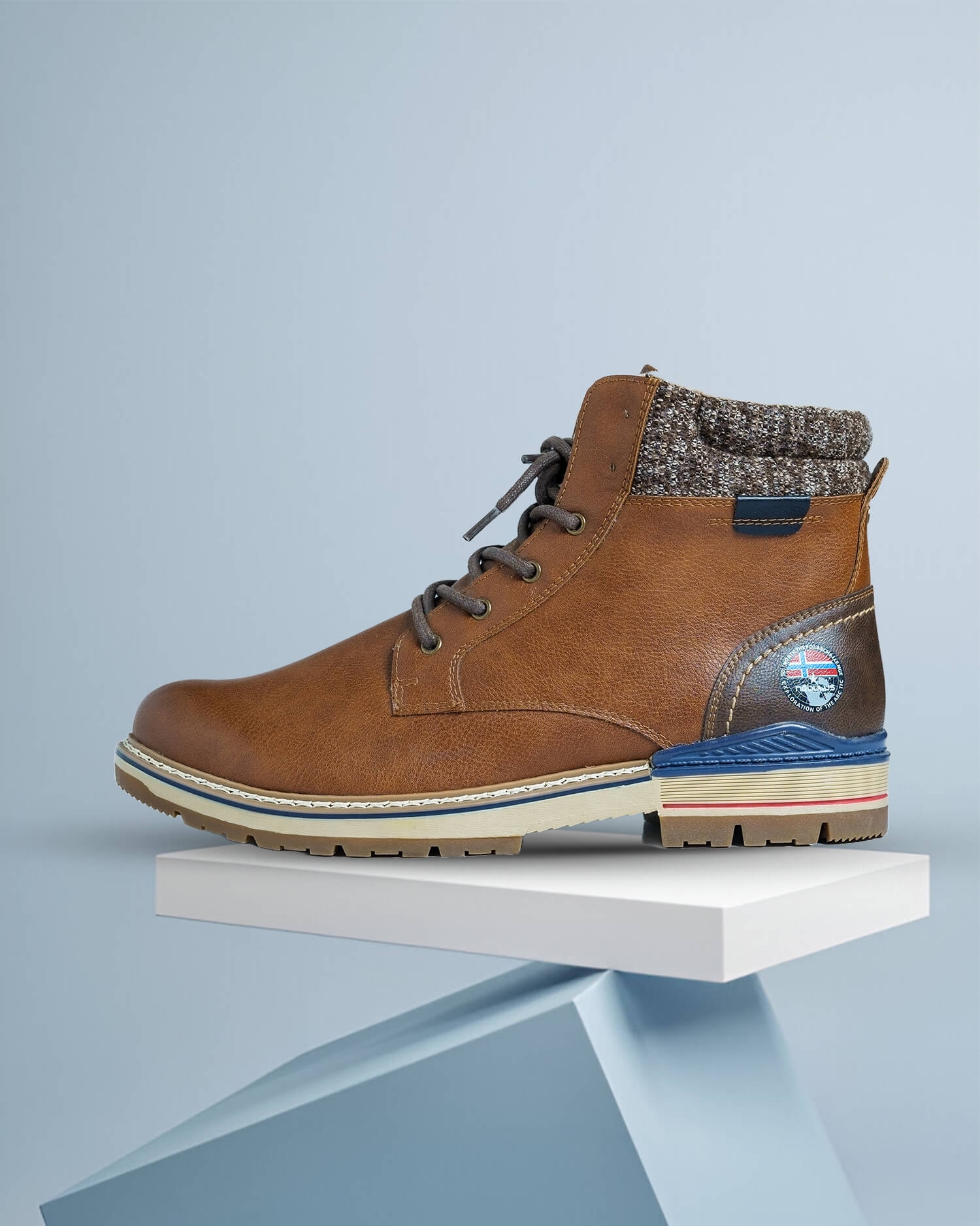 Men's Tan Leather Cap-Toe Combat Boot - Rugged Style & Durable Comfort