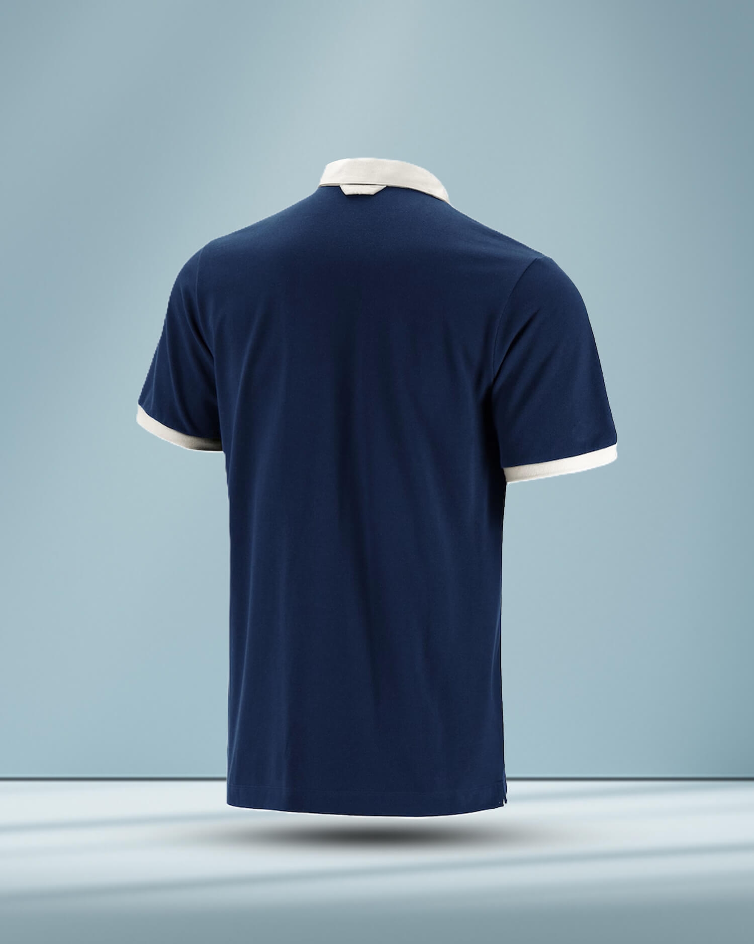 Classic Men's Navy Rugby Polo - with Iconic Rose Patch