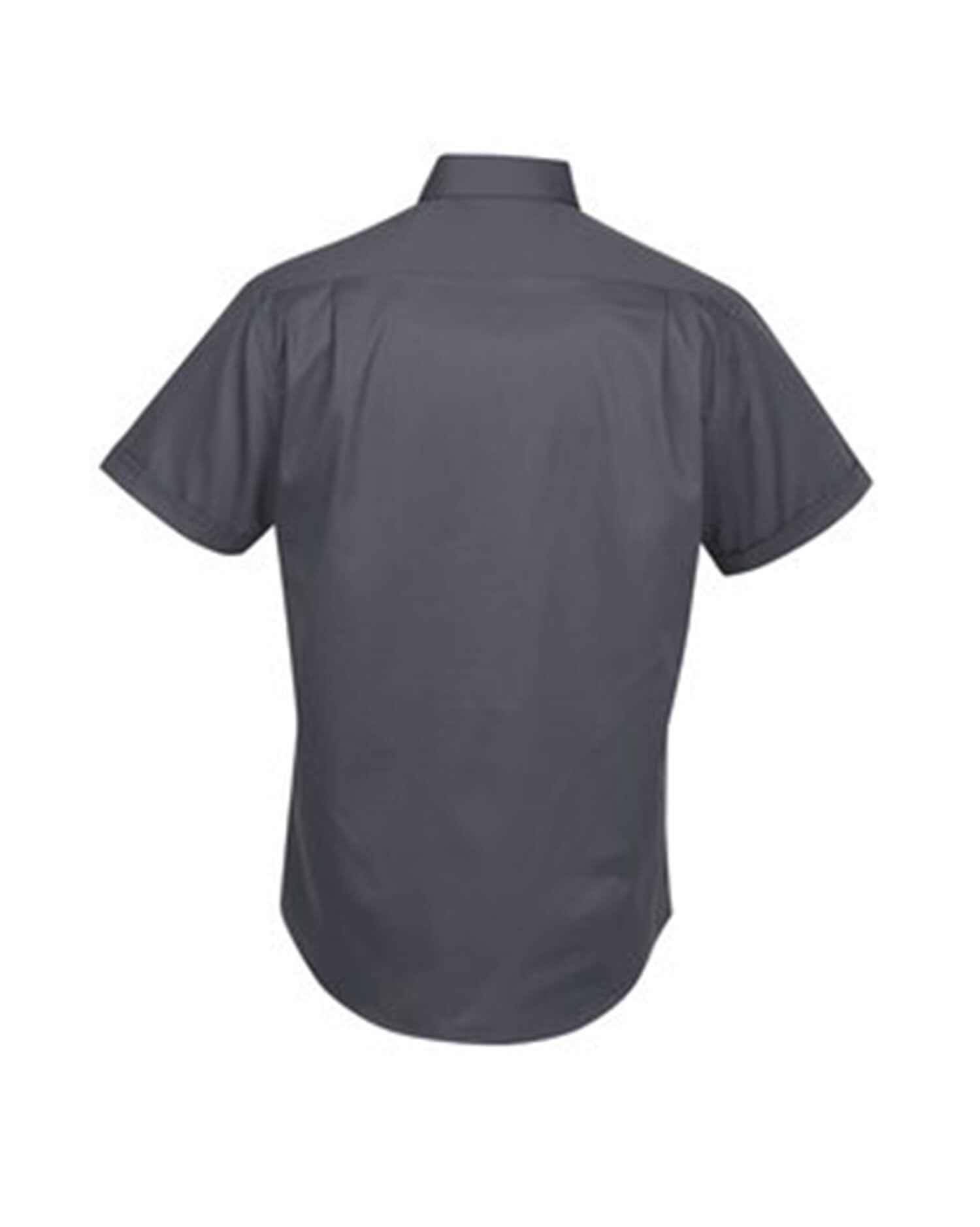 Men's Dark Grey Short-Sleeved Button-Down Shirt - with modern classical look